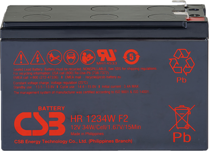 12 Volt 6 Ah CSB Akü HR1224W