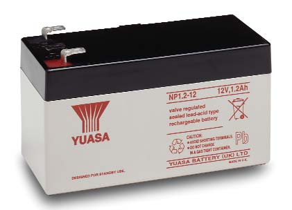 12 Volt 1.2 Ah Yuasa NP 1.2-12